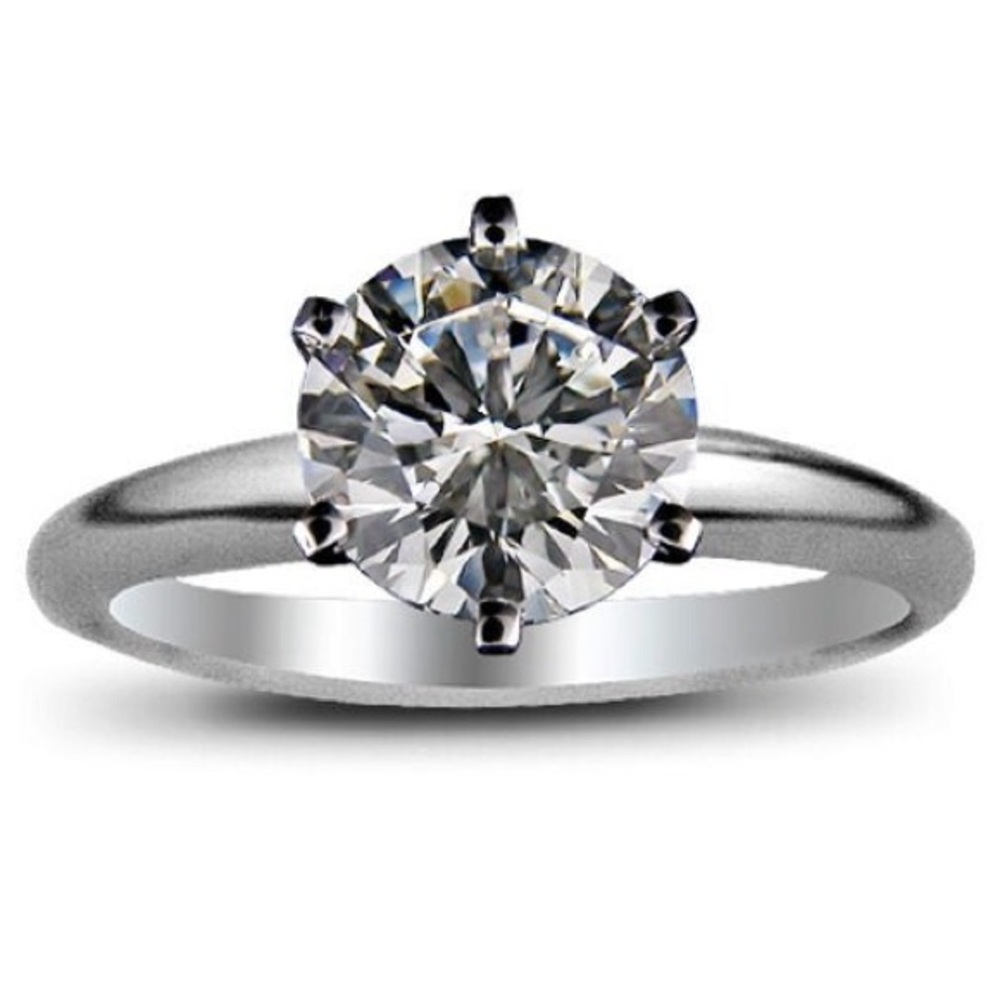 Elegant 925Silver & Moissanite Solitaire Ring size 7